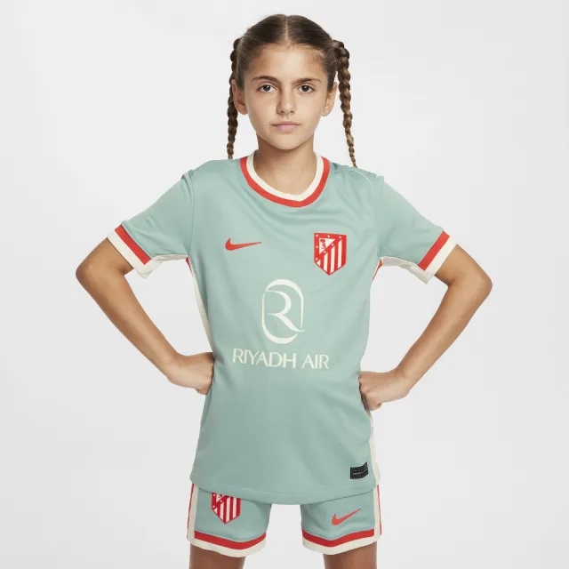 Atlético Madrid 2024/25 Stadium Away Older Kids' Nike Dri-FIT Football Replica Shirt - Green - Polyester