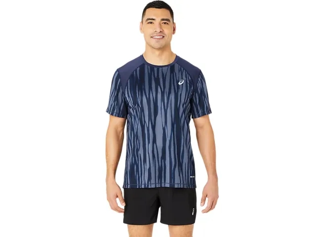 ASICS Road Aop Running Shirt Men - Dark Blue