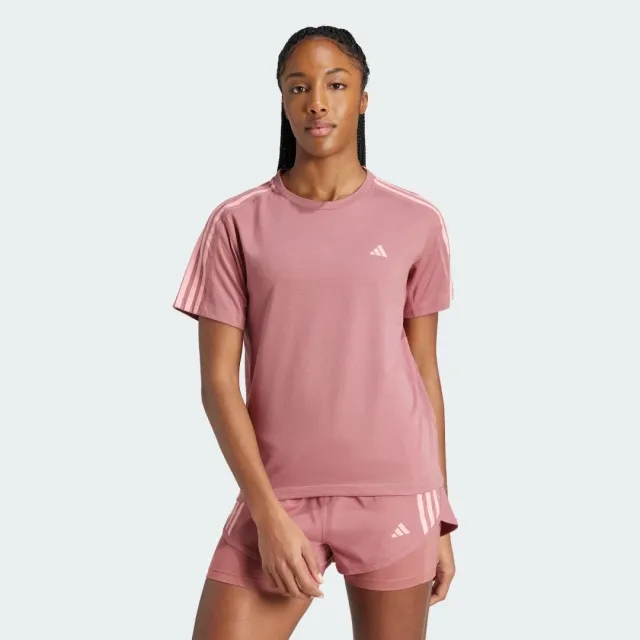 Adidas Own The Run 3 Stripes Short Sleeve T-shirt  - Pink