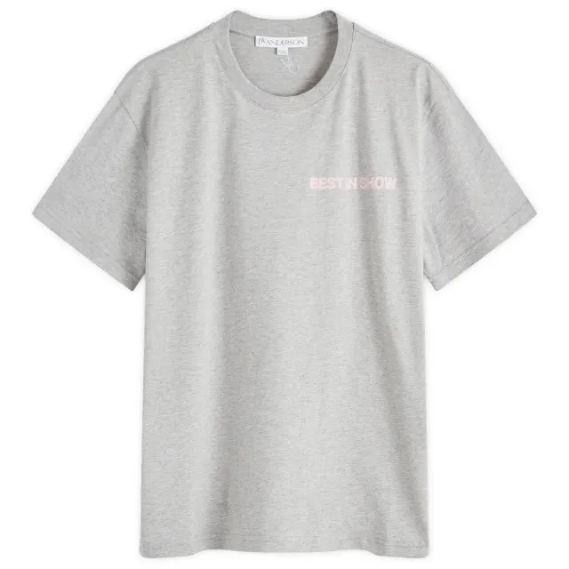 JW Anderson Women's Best In Show Back Print T-Shirt Light Grey Melange