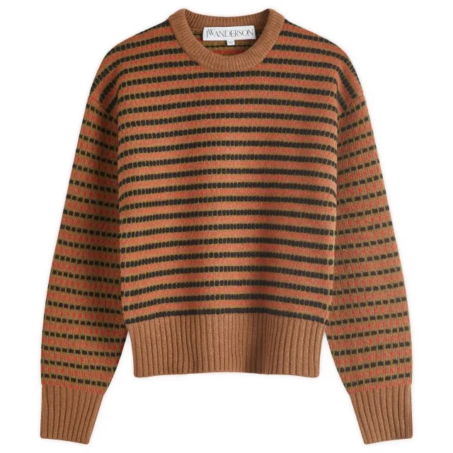 JW Anderson Women's Stripe Jacquard Jumper Moss