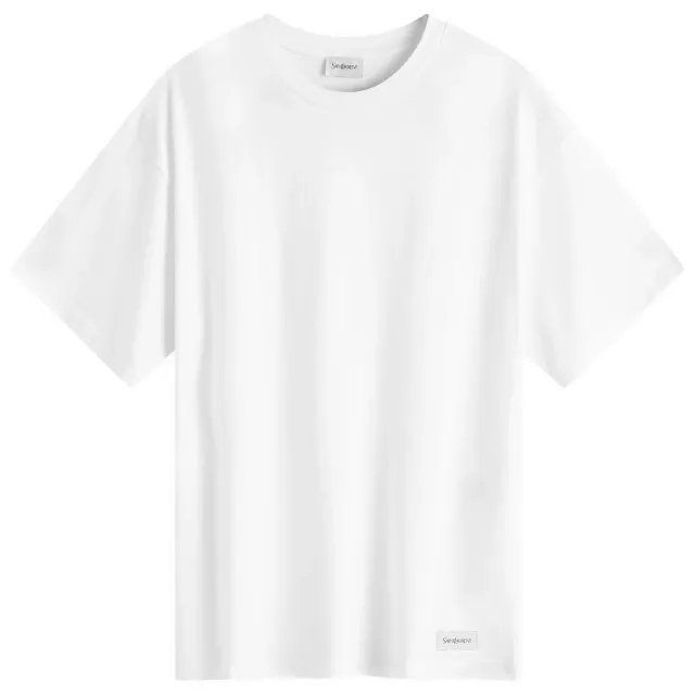 Saint Laurent Men's Vintage Patch Logo T-Shirt White