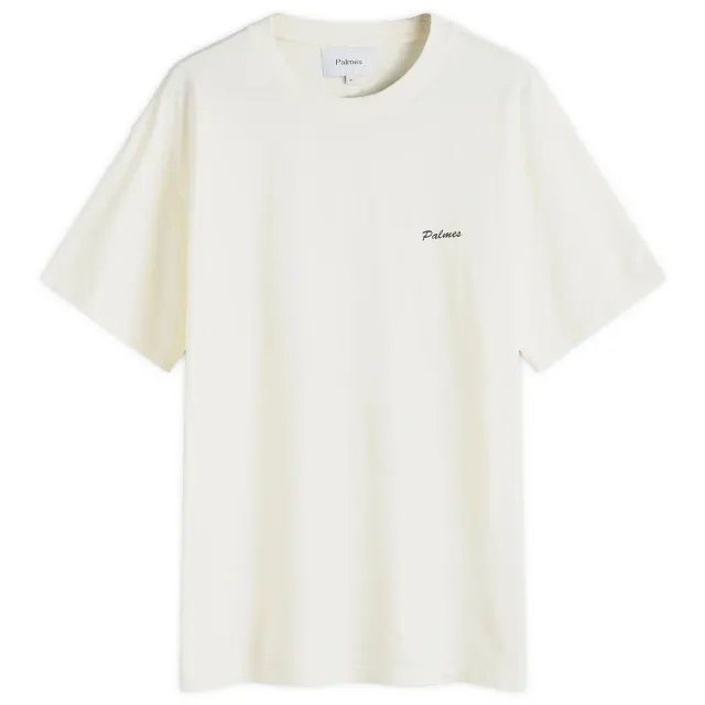 Palmes Men's Dyed Chest Logo T-Shirt Broken White