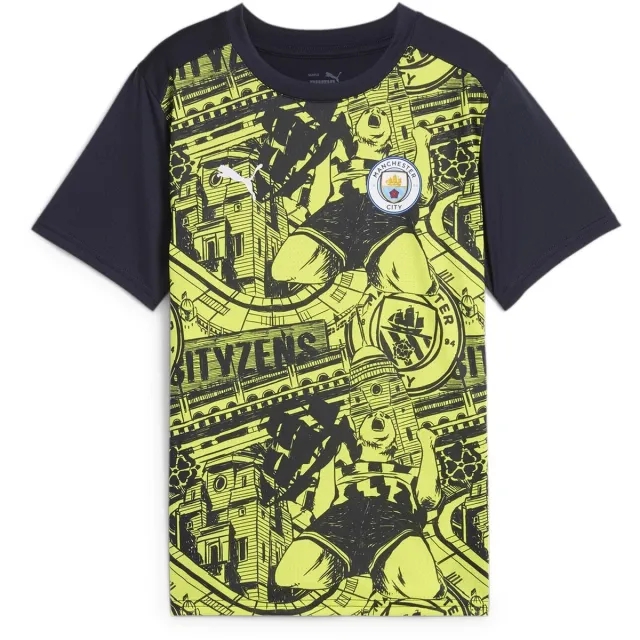 Puma Manchester City 24 25 Kids SS Pre Match Shirt