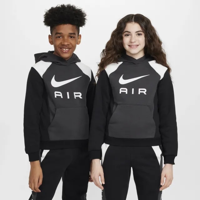 Nike Air Older Kids' Pullover Hoodie - Grey - Cotton/Polyester