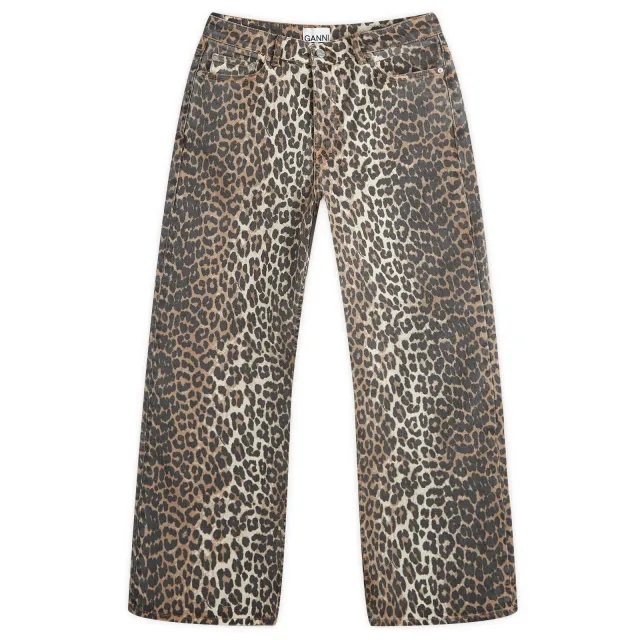 GANNI Women's Print Denim Izey Leopard