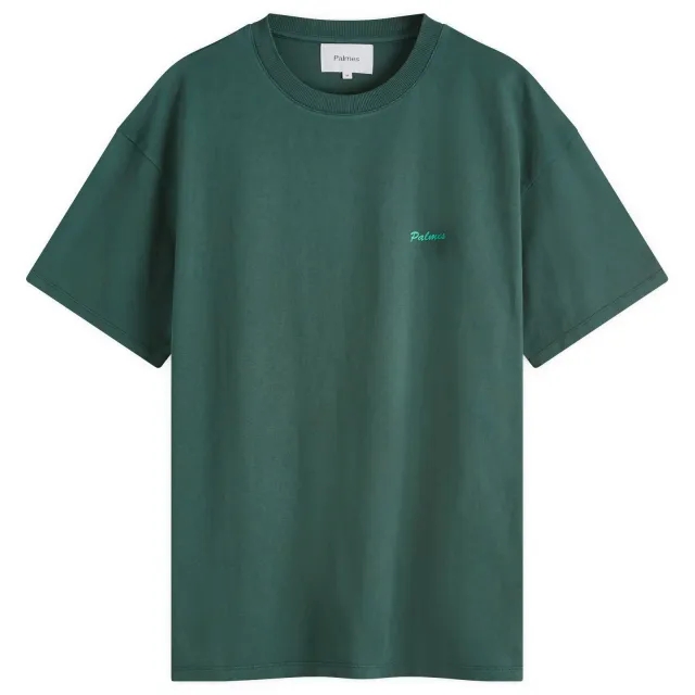Palmes Men's Dyed Chest Logo T-Shirt Dark Green