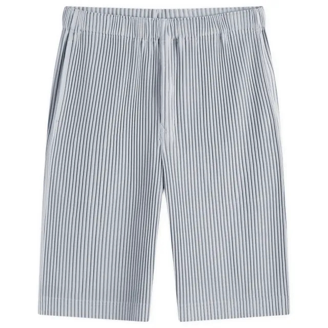 Homme Plissé Issey Miyake Men's Pleated Shorts Grey