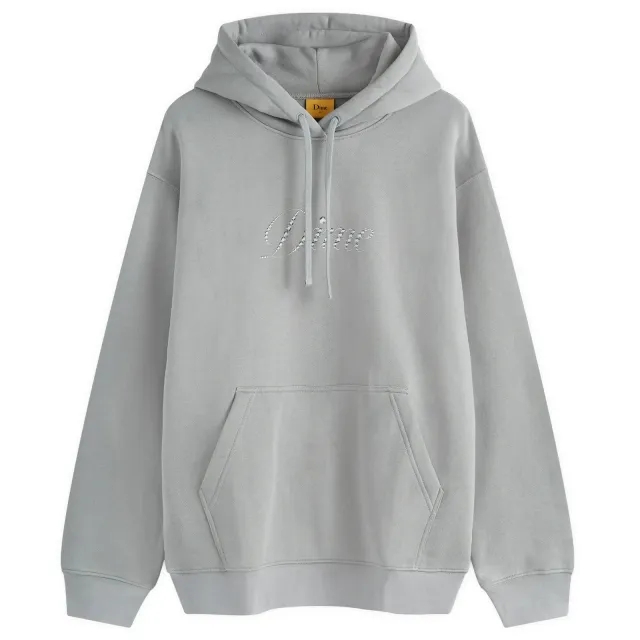 Dime Men's Icy Cursive Hoodie Stone Silver