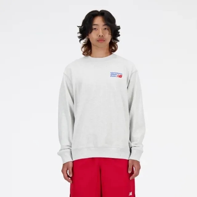 New Balance Athletics Premium Logo Crew Men Sweatshirts Grey