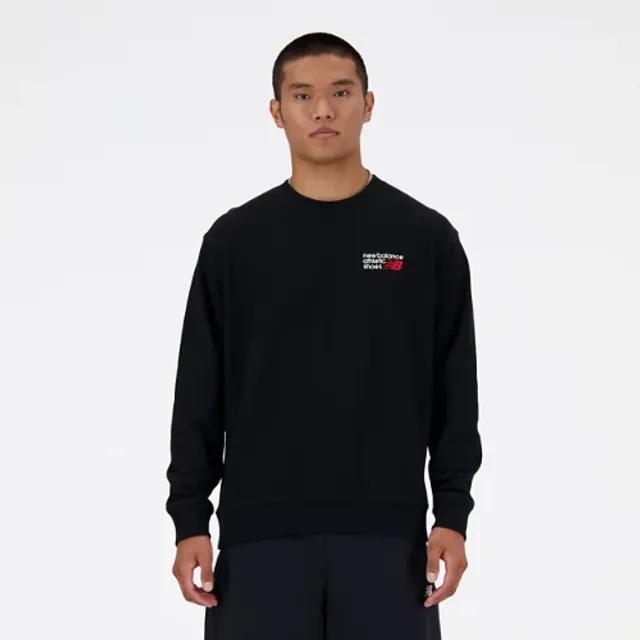 New Balance Athletics Premium Logo Crew Men Sweatshirts Black
