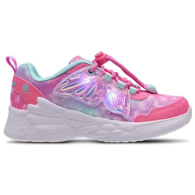 Skechers Girls Dream Racer - Wing Brites Sneaker in Silver/Lavender
