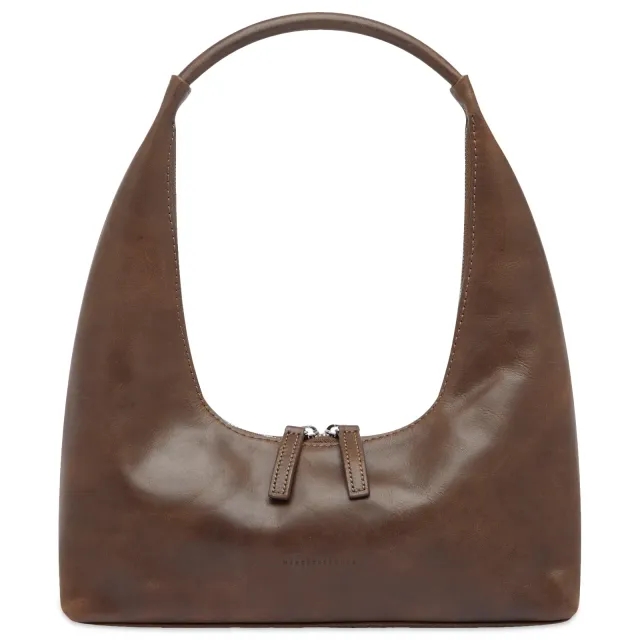 MARGE SHERWOOD Women's Hobo Shoulder Bag Washed Brown Pull Up