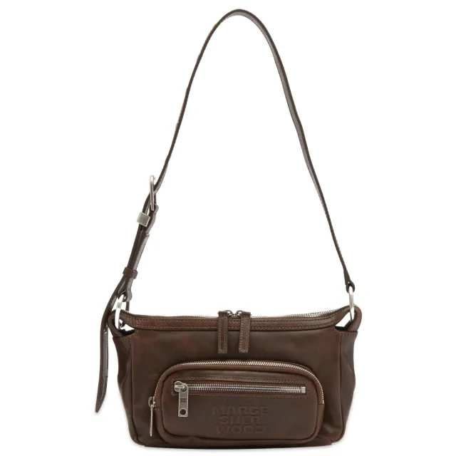MARGE SHERWOOD Women's Outpocket Hobo Mini Bag Washed Brown Pull Up
