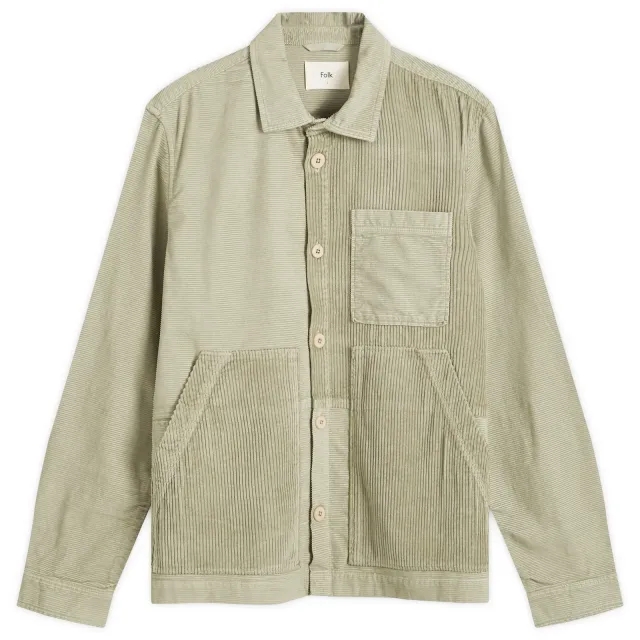 Folk Men's Worker Jacket Sage Cord Mix