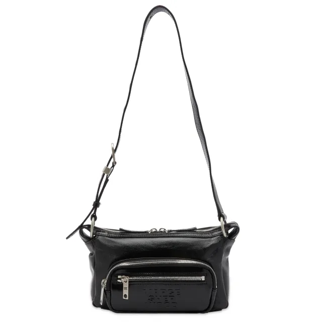 MARGE SHERWOOD Women's Outpocket Hobo Mini Bag Black Glossy Plain