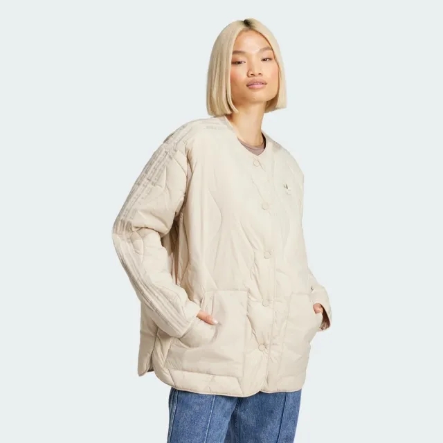Adidas Originals Fashion Quilted Liner Jacket In Beige-Neutral