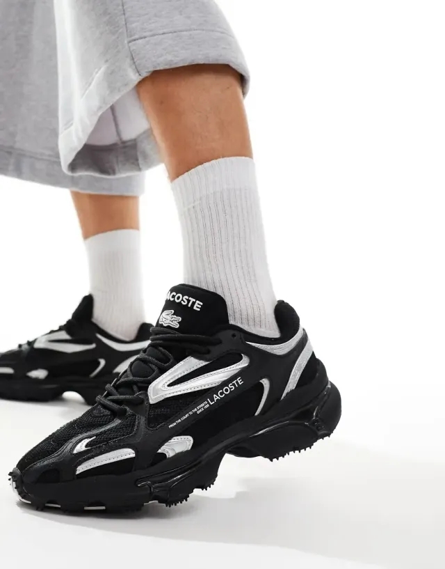 Lacoste l003 2k24 trainers in black & silver