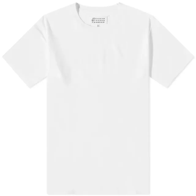 Maison Margiela Men's Colllege Logo T-Shirt Optic White