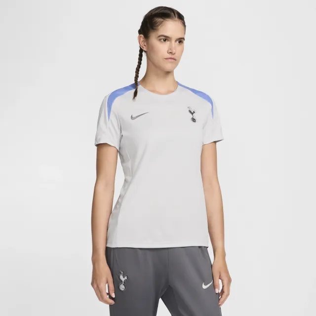 Tottenham Hotspur Strike Women's Nike Dri-FIT Football Short-Sleeve Knit Top - Grey - Polyester