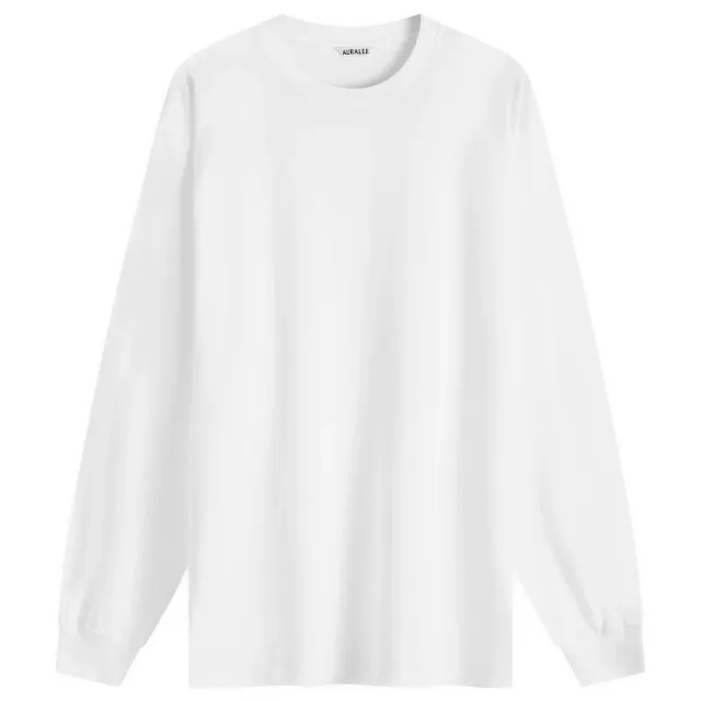 Auralee Men's Luster Plaiting Long Sleeve T-Shirt White