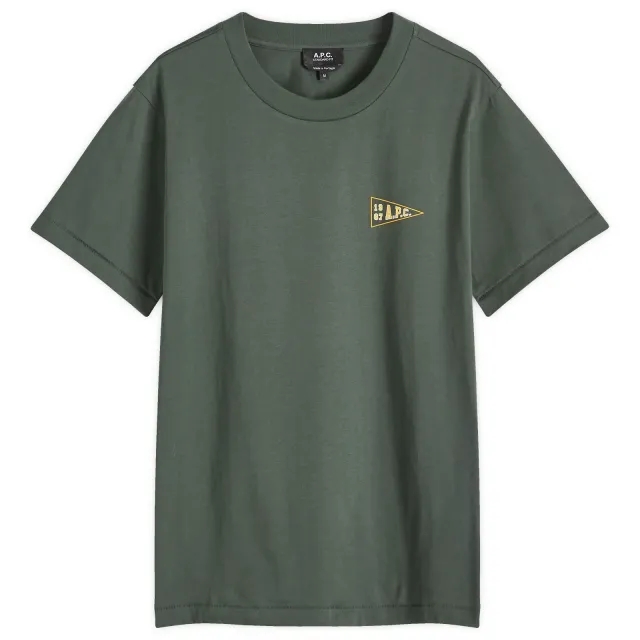 A.P.C. Men's College Logo T-Shirt Dark Green