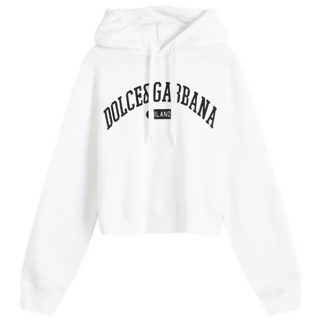 Dolce & Gabbana Women's Logo Hoodie Bianco Ottico