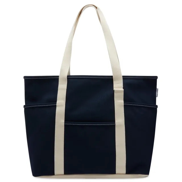Mazi Untitled Cafe Tote Bag Navy/Ecru