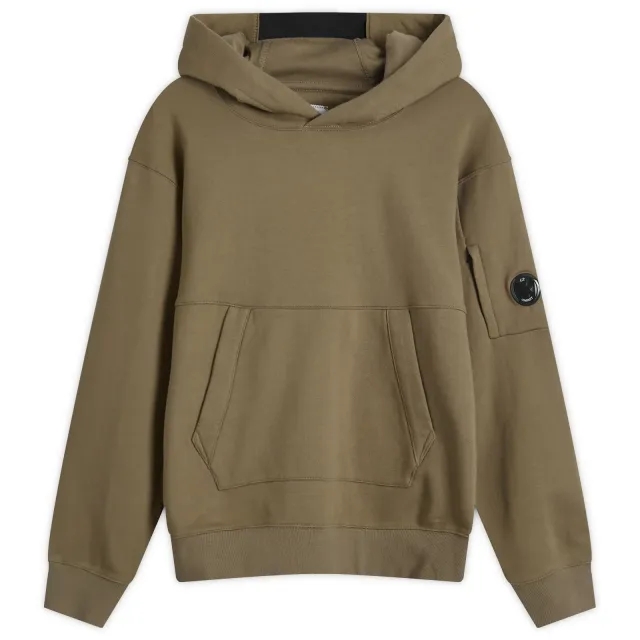 C.P. Company Men's Diagonal Raised Lens Hoody Walnut