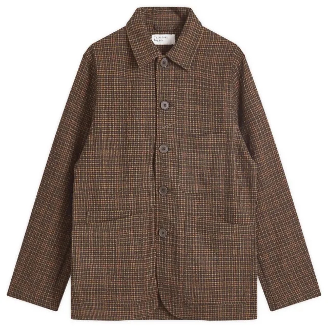 Universal Works Men's Alburquerque Check Bakers Jacket Black/Olive