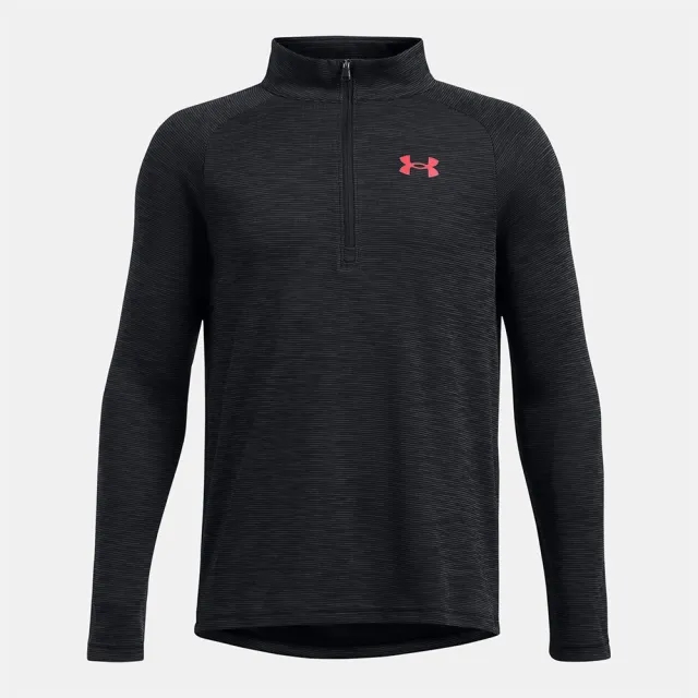 Under Armour Junior Tech Textured Half Zip T-Shirt - Black - Size XL/B - Black