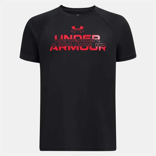 Boys'  Under Armour  Tech™ Split Wordmark Short Sleeve Black / Red YXL (63 - 67 in)