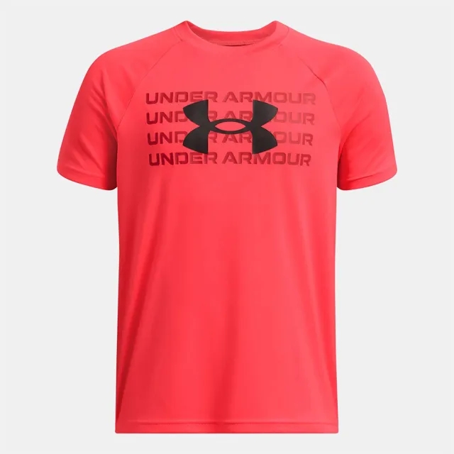 Boys'  Under Armour  Tech™ Wordmark Logo Short Sleeve Racer Red / Cardinal / Black YXL (63 - 67 in)