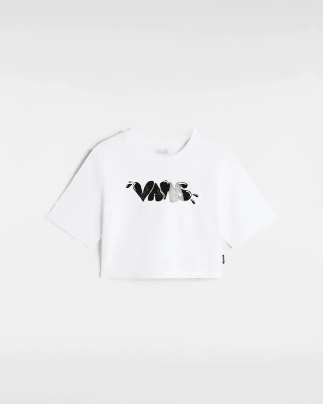Vans - Busted Type Crew Crop T-Shirt, Woman, White
