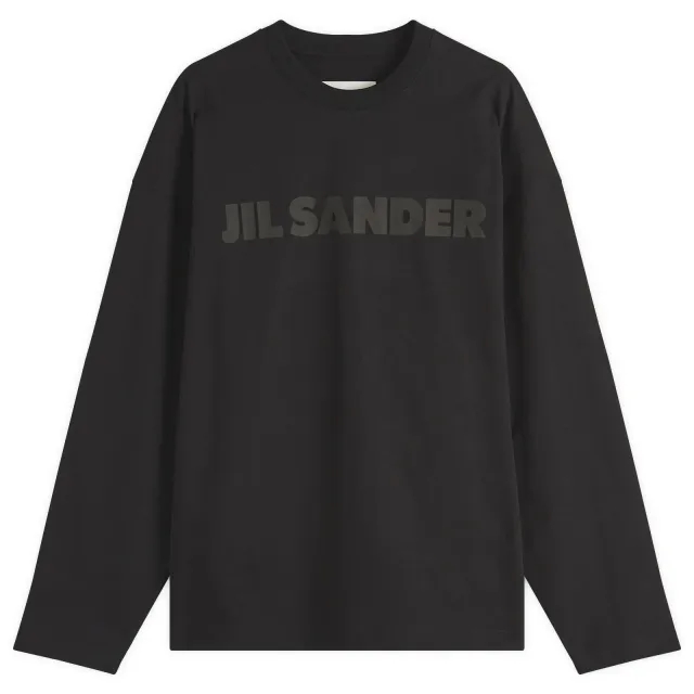 Jil Sander Men's Logo Long Sleeve T-Shirt Black
