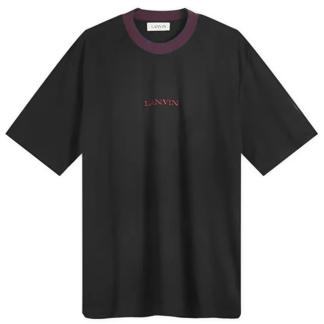 Lanvin Men's Curb Mohair Logo T-Shirt Black