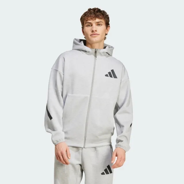Aston Villa adidas Travel Z.N.E Full Zip Hoodie - Grey