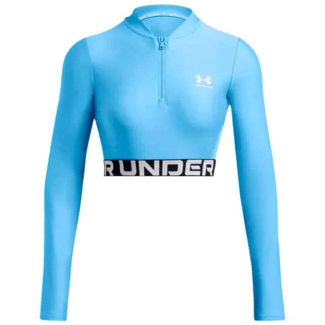 Under Armour Women's HeatGear® Rib ¼ Zip Long Sleeve Horizon Blue / White L