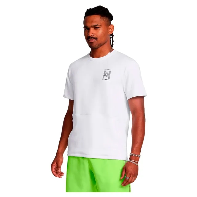 Men's  Under Armour  Run Anywhere Short Sleeve White / Morph Green / Black XXL