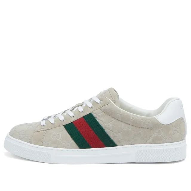 Gucci Men's Suede Ace Sneaker Oatmeal
