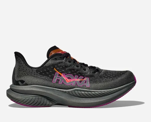 Hoka One One HOKA Women's Mach 6 Road Running Shoes in Black/Fuchsia