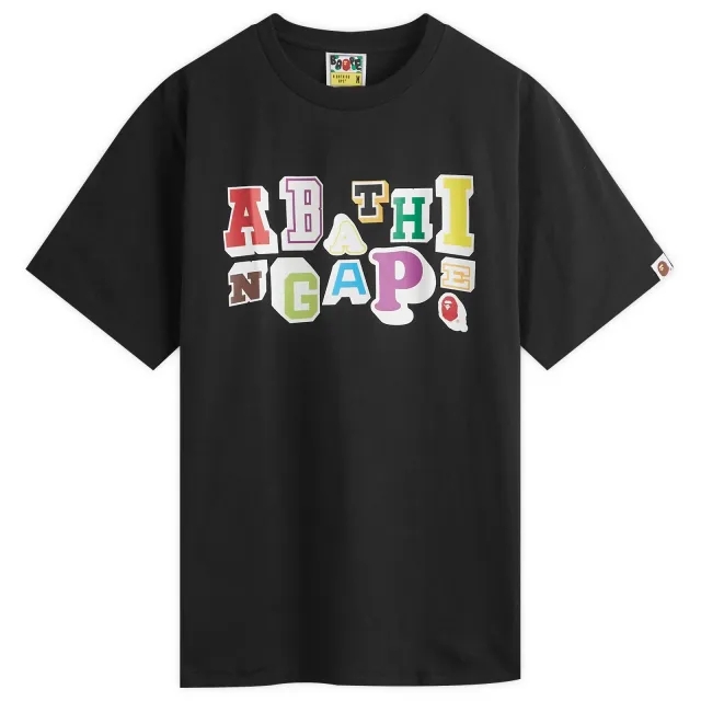 A Bathing Ape Men's Varsity Font T-Shirt Black