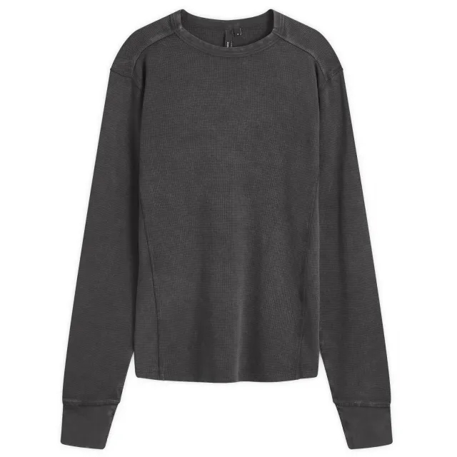 Entire Studios Men's Thermal Waffle Long Sleeve T-Shirt Washed Black