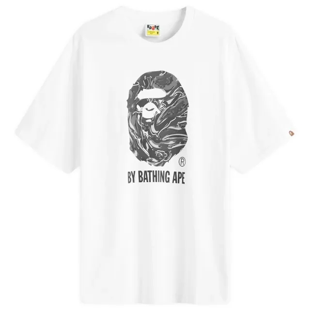 A Bathing Ape Men's Marbling Camo by Bathing Ape T-Shirt White