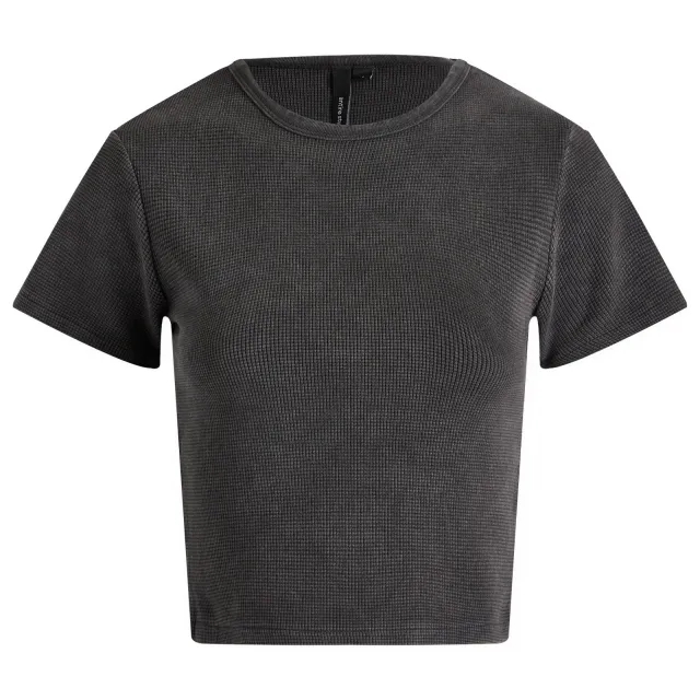 Entire Studios Women's Micro Waffle T-Shirt Washed Black