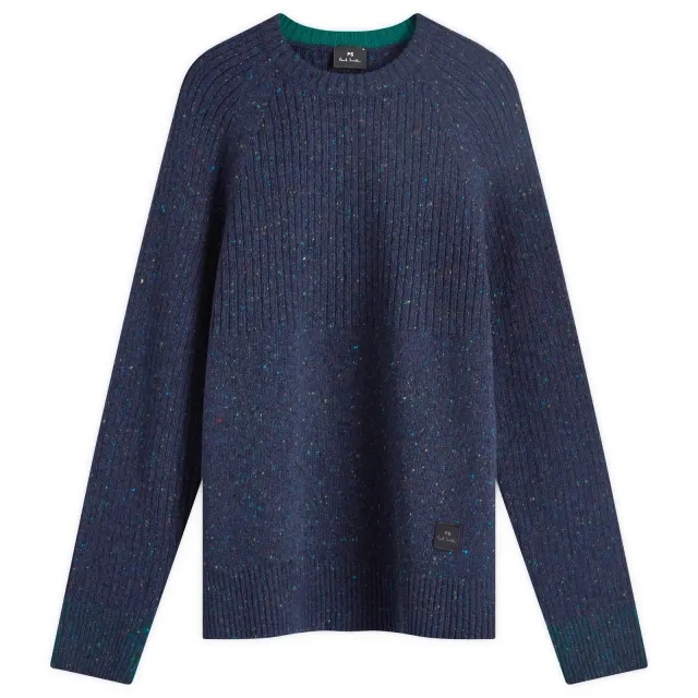 Paul Smith Men's Ribbed Knit Crew Blue