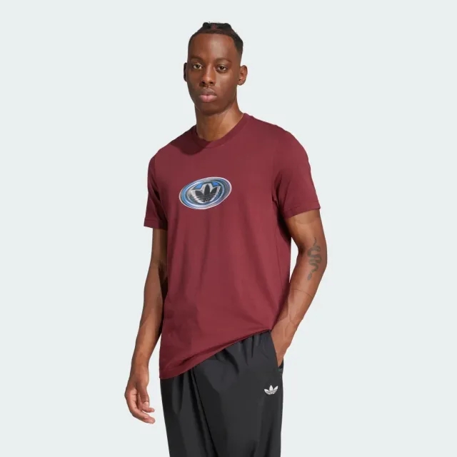 Adidas Originals Adidas Originals 90S Logo Tee In Shadow Red