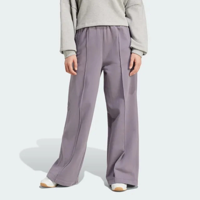 Adidas Originals Premium Essentials Pintuck Wide Leg Joggers In Grey