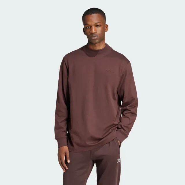 Adidas Originals Long Sleeve Polo In Shadow Brown
