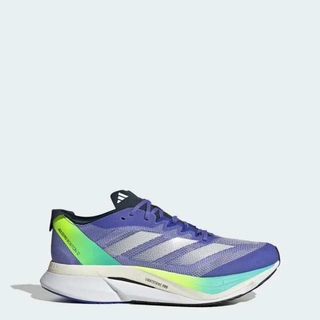 adidas Adizero Boston 12 Competition Running Shoe Men - Blue, Lime